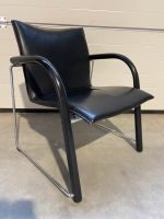 THONET Lederstuhl Design Bürostuhl Chrom und Leder schwarz München - Allach-Untermenzing Vorschau