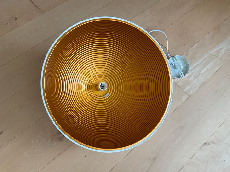 Pendel Lampe weiß gold E27 Metall 50cm in Traben-Trarbach