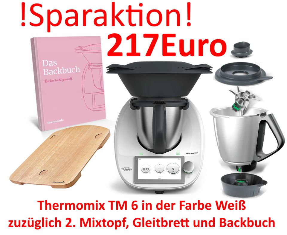 Vorwerk Thermomix TM6 - Bundle: 2.Mixtopf, Gleitbrett & Backbuch in Haag in Oberbayern