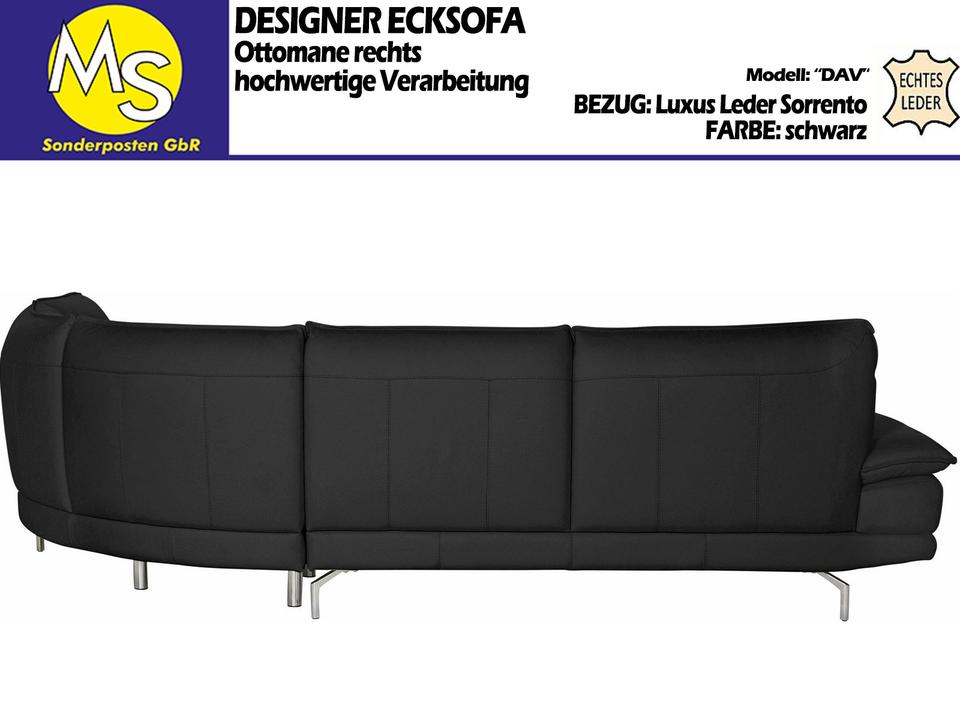 Sofa Couch Wohnlandschaft L Form Leder Sofamin, Italy Design NEU in Mettingen