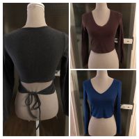 Shein Crop Shirts langärmelig blau/grau/braun Nordrhein-Westfalen - Lippstadt Vorschau