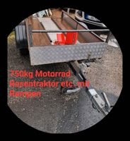 ●●》Vermietung Miete Motorrad Transport RasentraktorAnhänger 750kg Sachsen - Bad Lausick Vorschau