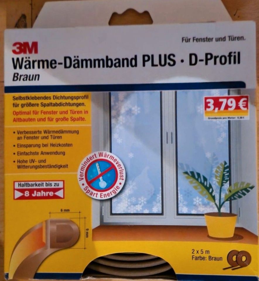 3M Wärme-Dämmband Plus - D-Profil - Braun - 2x5 m - NEU in Neuwied