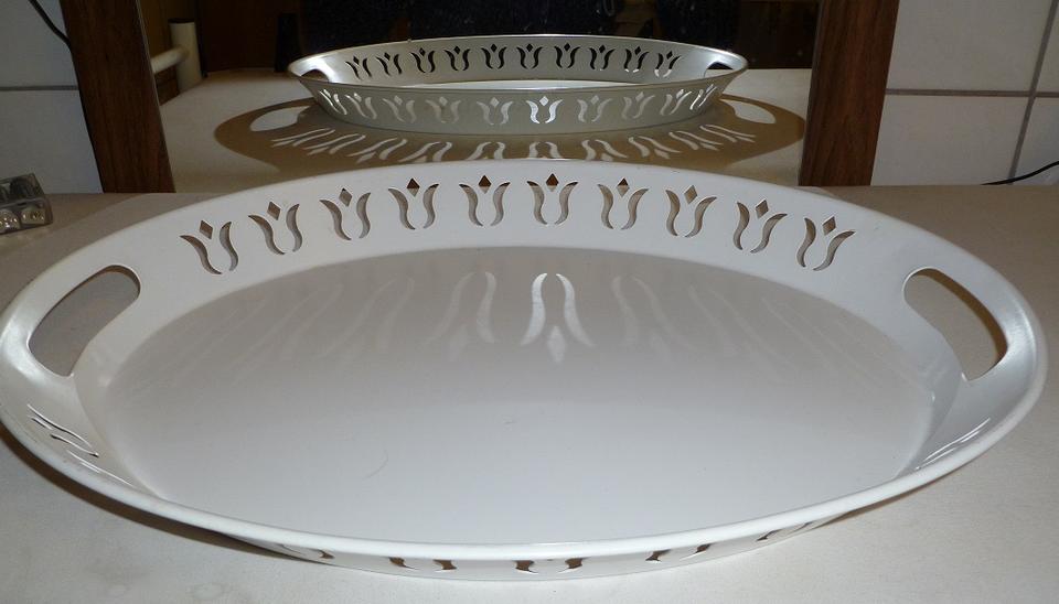 Tablett Serviertablett Kupfer Silber Bronz Spiegelglas Metall in Geislingen an der Steige