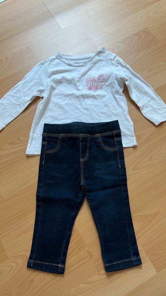 Vertbaudet Hose und Shirt Gr.71 blau weiß Kinder Mädchen in Abenberg