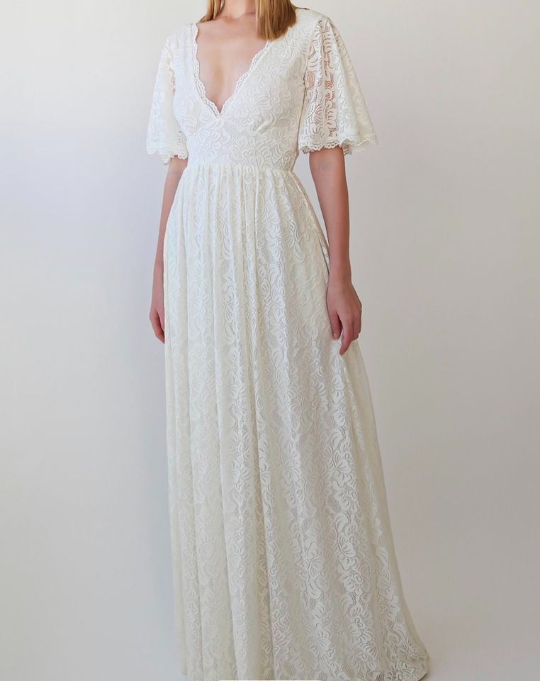 Boho Hochzeitskleid / Brautkleid / Elfenbein / Spitze in Berlin