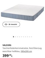Taschenfederkern-Matratze "fest" VALEVAG 180x200 (Ikea) Nordrhein-Westfalen - Drolshagen Vorschau