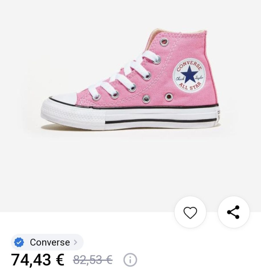 Converse 32 Chuck Taylor All-Star Classic Kids Pink High 3J234C in Weidhausen