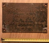 Alte Typeschild Brück Schlosser & Co Osnabrück Kalksandsteinwerke Nordrhein-Westfalen - Wegberg Vorschau