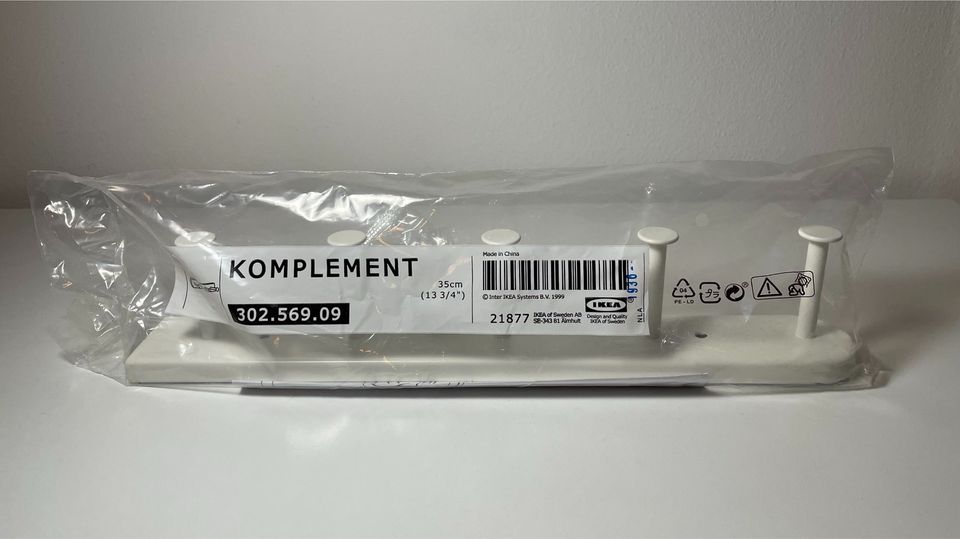 IKEA KOMPLEMENT Hakenleiste | ausziehbar, weiß, 35 cm | NEU in Leipzig