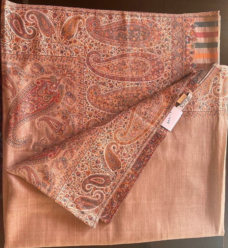 Kasmir Pashmina Shawl Pure Wool Natural Beige in Albstadt