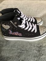 Schwarze, sportliche Schuhe mit Glitzersteinen Gr.38 Sachsen-Anhalt - Helbra Vorschau