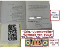 DDR*Orig.-Jugendweihe-Urkunde von 1964*Stempel+Signatur Hessen - Bad Hersfeld Vorschau