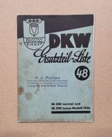 DKW SB 500 Ersatzteile Liste 48 Modell 1936 Dresden - Südvorstadt-Ost Vorschau
