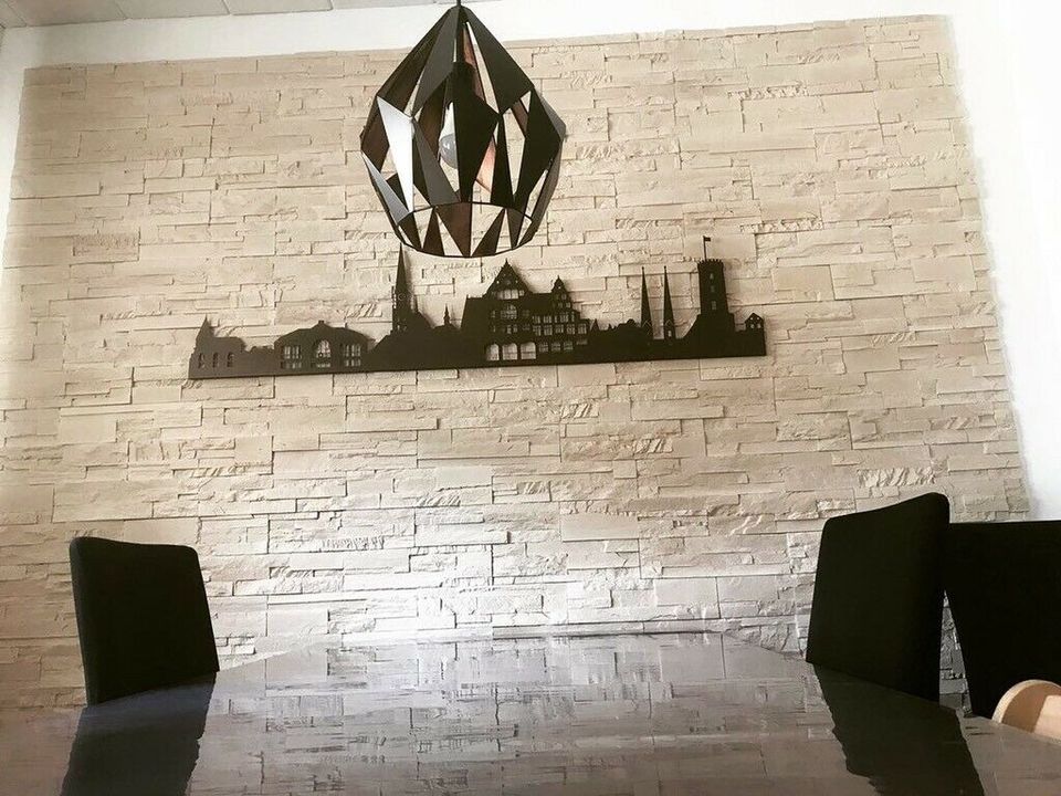 Stahl Weltkarte Skyline Bild Edelstahl Wanddeko XXL Wandbild Loft in Bielefeld