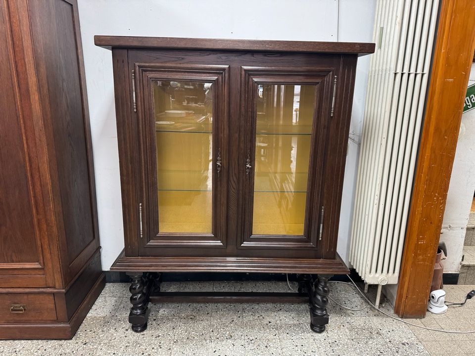 Kleiner Vitrinenschrank Antiker Schrank Vitrine Gründerzeit-Stil in Völklingen