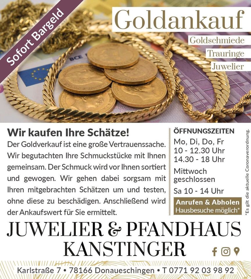 19626 Collier Kugeln 4mm 585 14 Karat gelb Gold 42-45cm in Donaueschingen