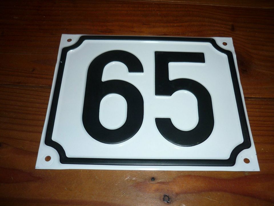 Blechhausnummer Nr. 65 Hausnummer Nummer Blechschild Schild Zahl in Zettingen