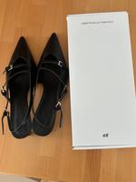 schwarze Slingpumps aus Leder, 39, H&M Premium Selection Nordrhein-Westfalen - Dormagen Vorschau