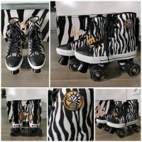 Neue Rollschuhe mit leuchtenden Rädern - Gr. 35-36- Schwarz Zebra Nordrhein-Westfalen - Heiden Vorschau