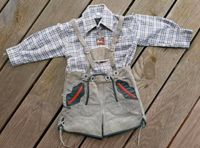 Kinder Lederhose mit Träger Retro Vintage Gr. 92 + Trachtenhemd Bayern - Ansbach Vorschau