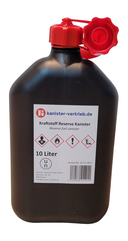 3x 10 L Benzinkanister Kraftstoffkanister UN-Zulassung schwarz in Rain Lech