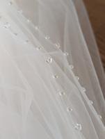Schleier Hochzeit Braut weiß Ivory perlen Tüll Brautschmuck Kamm Rheinland-Pfalz - Birkenheide Vorschau
