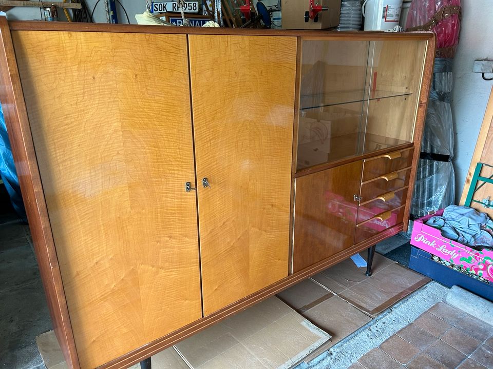 Midcentury / DDR Highboard Schrankwand Retro in Pössneck