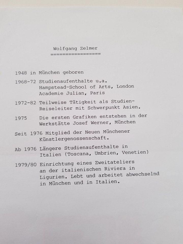 Original Radierung von Wolfgang Zelmer in Lorsch