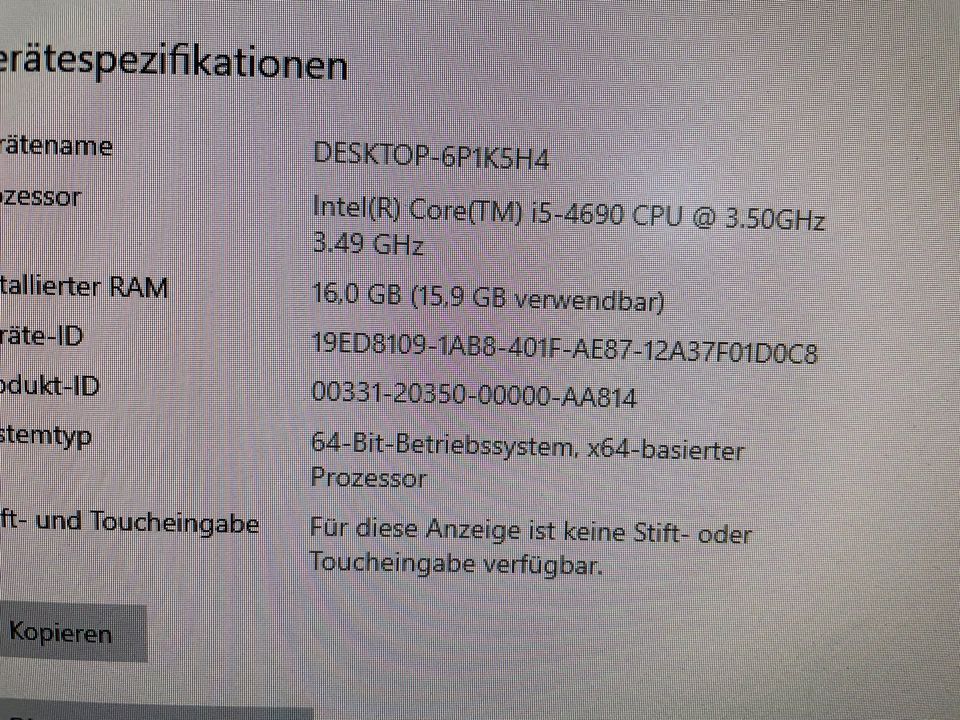 Desktop Office PC 1TB 16GB BlueRay in Landau in der Pfalz