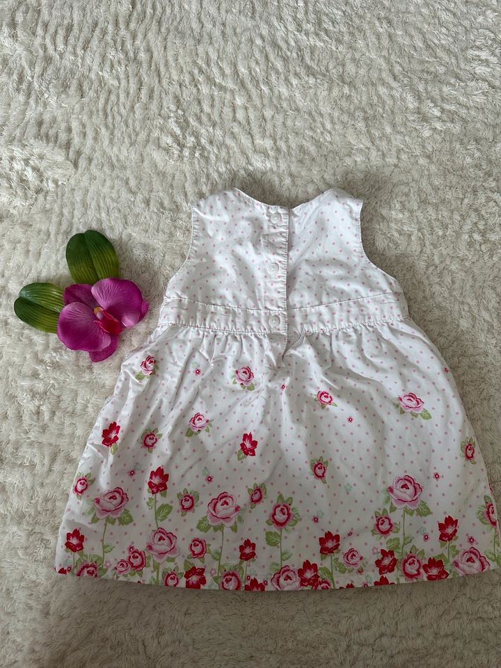 Kleid mit Rosen von H&M Größe 74 in Langgöns