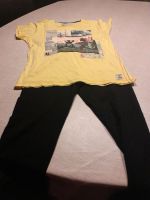 Leggin schwarz, T-Shirt gelb Größe 152 Bayern - Traitsching Vorschau