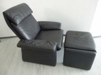 Relaxsessel, Sessel mit Hocker, Erpo Lugano, Leder dunkelgrau Niedersachsen - Wilhelmshaven Vorschau