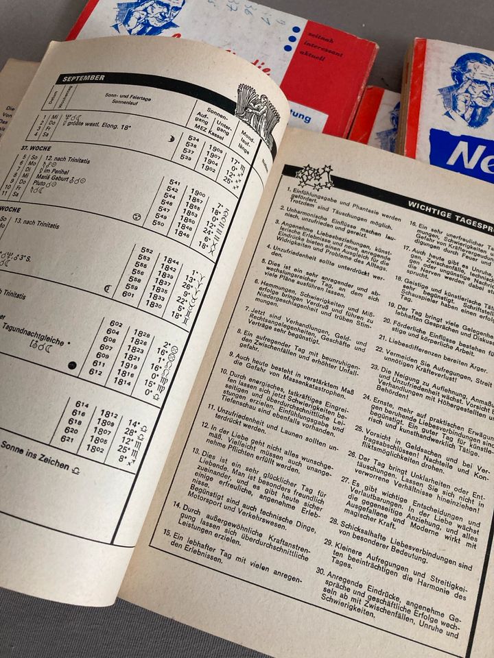 Antik: Huters astrologischer Kalender 4 Astrologie Bücher 1965-68 in Kohlberg