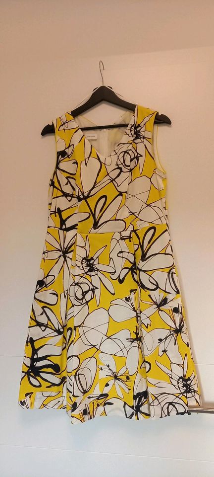 Rene Lezard Kleid Sommer Blumen Gelb Baumwolle 38 wie NEU in Dettelbach