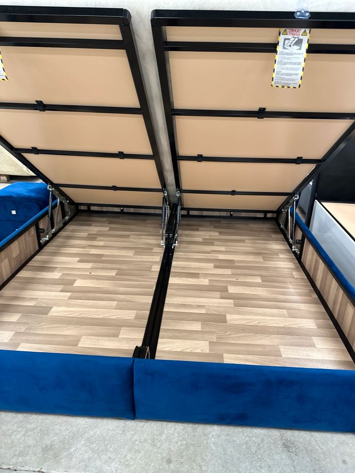 Boxspringbett 180 x 200 mit einer Kommode ROYALBLAU in Erlensee