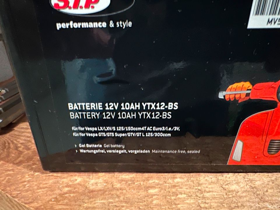 SIP Roller, Scooter, Vespa LX GTS Batterie neu in Inzlingen
