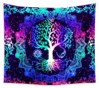 UV/Schwarzlicht Wandtuch "Tree of Life" in 100x75cm | Wandteppich Bayern - Straubing Vorschau