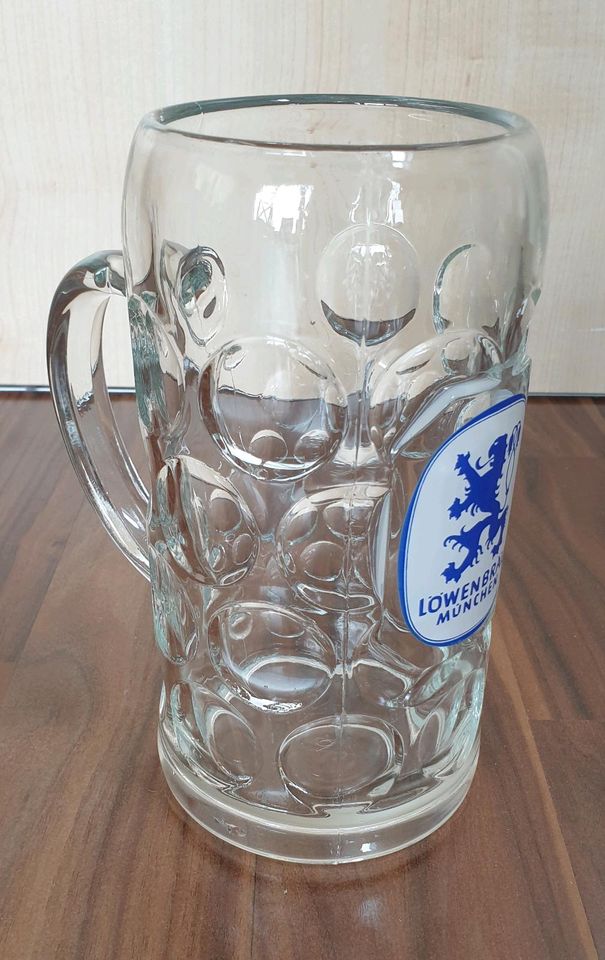 1 Orig. Glas Masskrug vom Löwenbräu/München ca.40-50 Jahre alt! in Baiersbronn