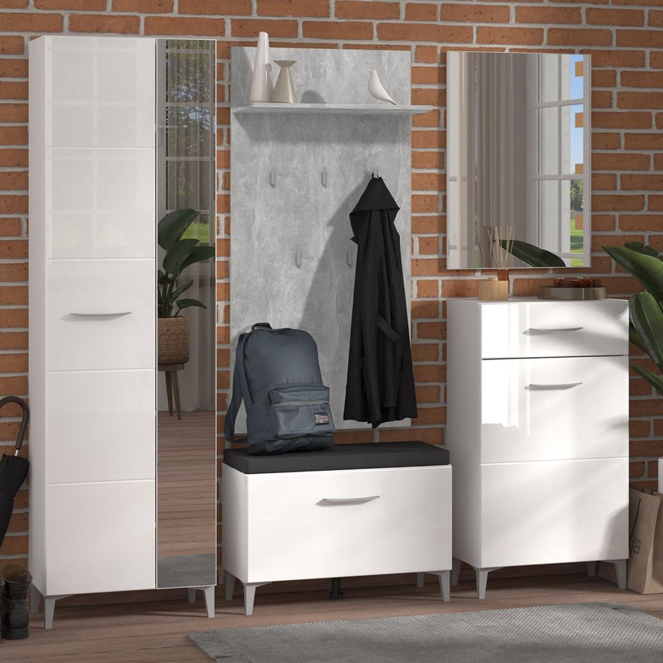 Kleiderschrank Schrank Garderobe Kommode Holz Weiss NEU 400-Er in Erfurt