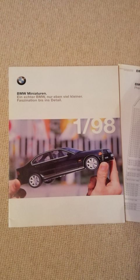 BMW Miniaturen Prospekt Modellautos 1998 mit Preisliste in Hamburg