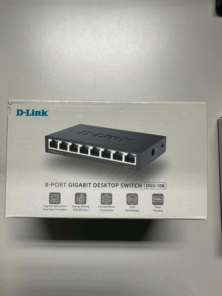 D-Link Switch 8 Port Gigabit (Neu) in Oberhausen-Rheinhausen