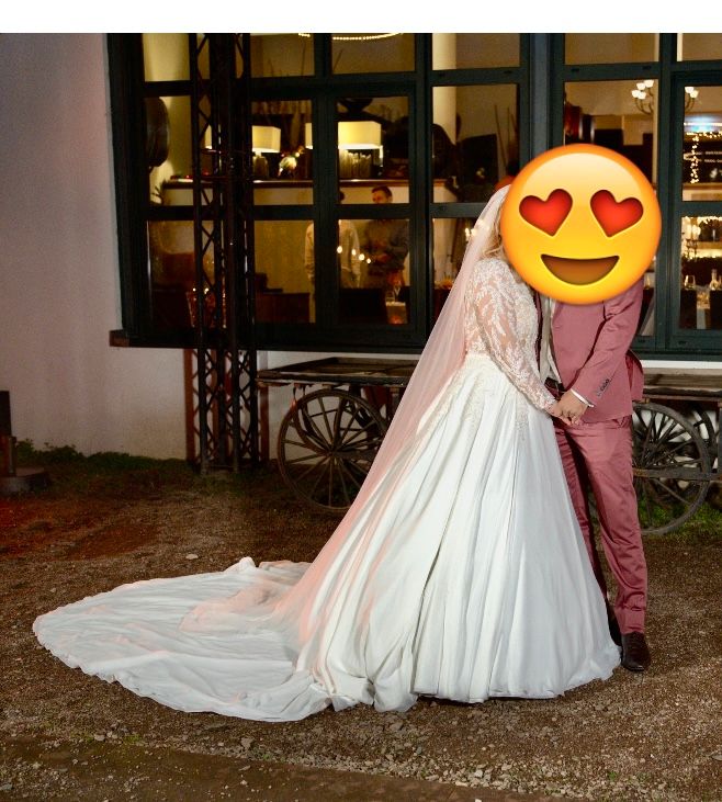 Brautkleid Hochzeitskleid durchsichtig Spitze langärmlig -65%!!! in Mörfelden-Walldorf