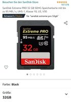 SanDisk Extreme PRO 32 GB SDHC Speicherkarte bis zu 95MB/Sek. Baden-Württemberg - Osterburken Vorschau