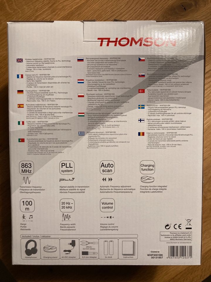 Funkkopfhörer mit Ladestation von Thomson (WHP3001BK) in Forchtenberg