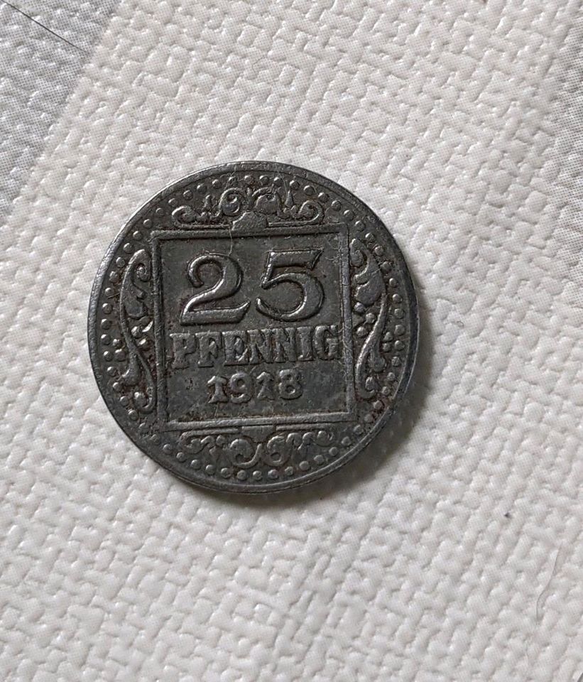 Münze Sammler 25 Pfennig 1918 in Dortmund