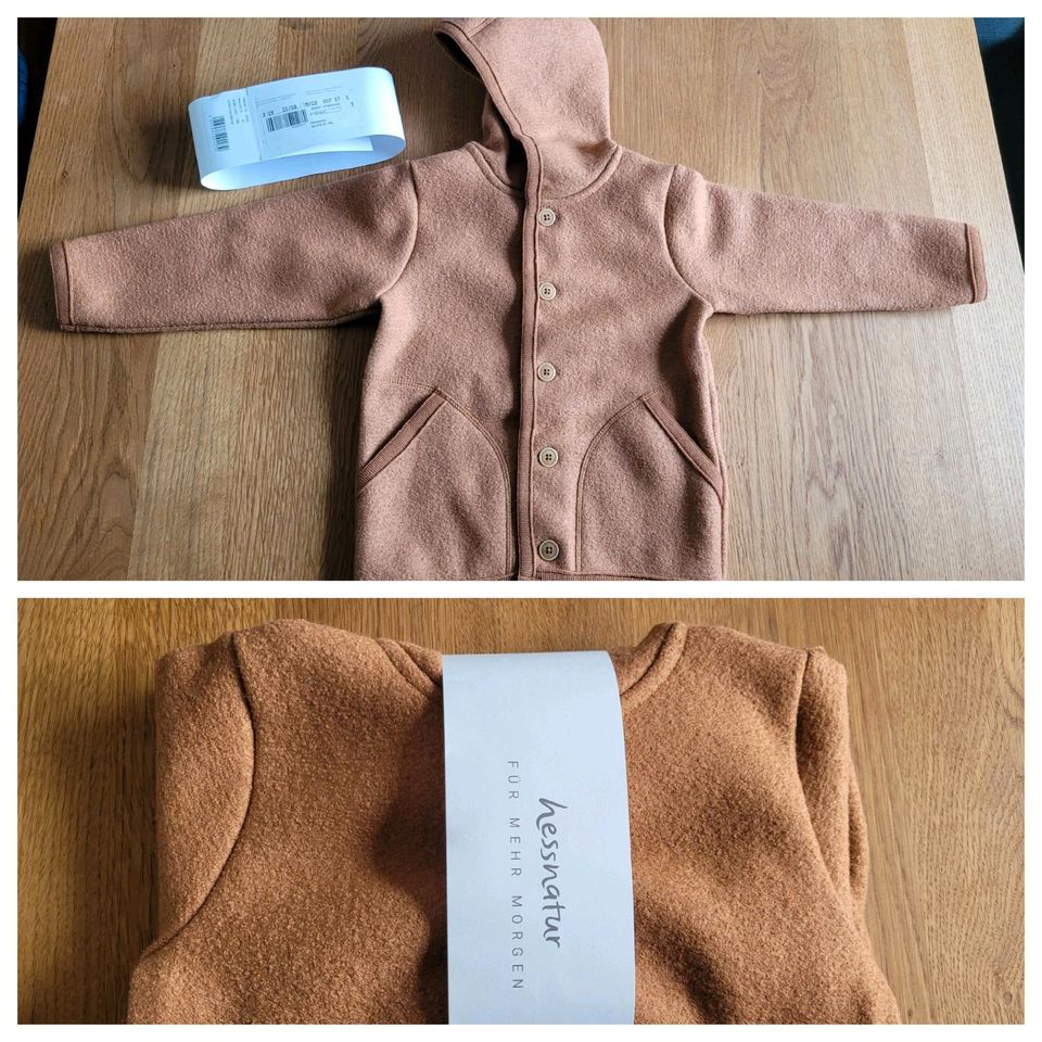 Hessnatur, 98/ 104 Wollwalk Jacke, Neu!, 100% Bio Schurwolle in Groß-Rohrheim