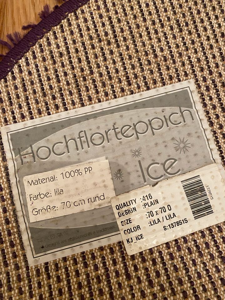 Hochfloor Teppich 70cm lila in Steinfurt