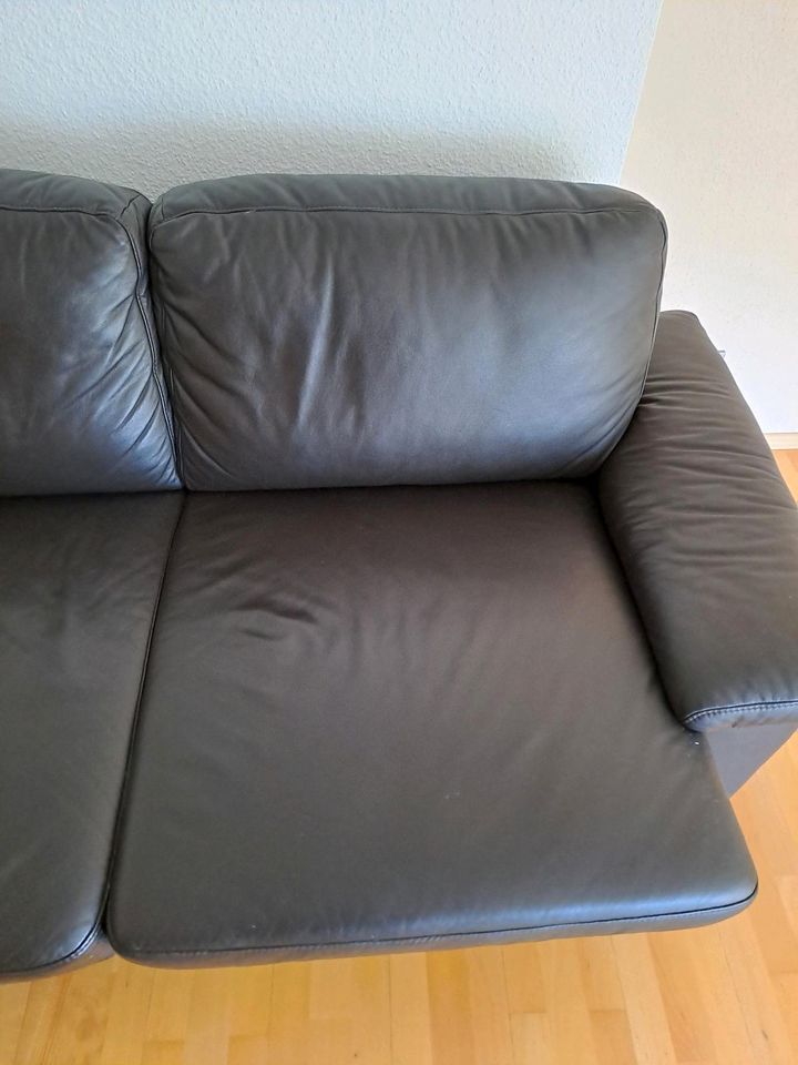 Leder Couch  Sofa  Schlafsofa in Krefeld