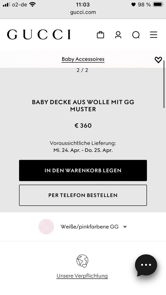 Gucci Babydecke Rosa Wolle 84x84 in Berlin